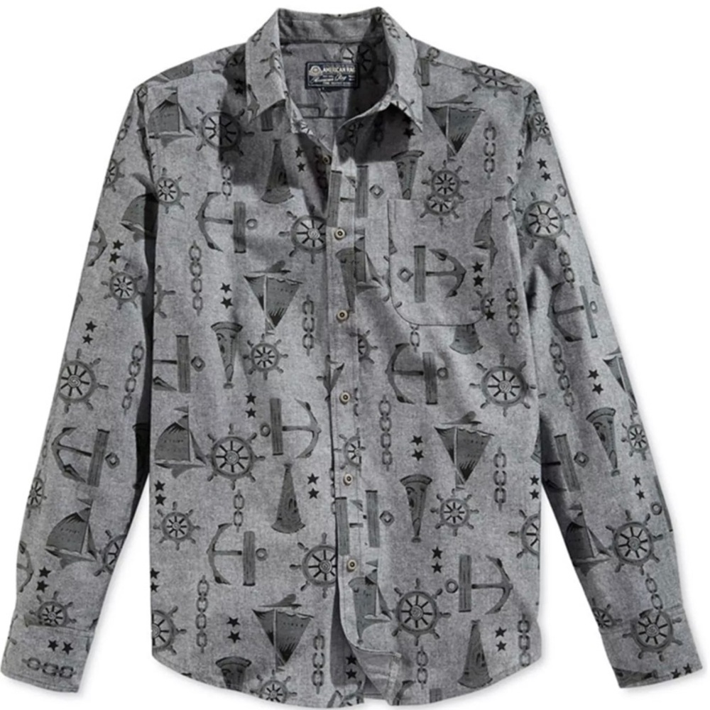 American Rag Nautical Pront Long Sleeve Shirt